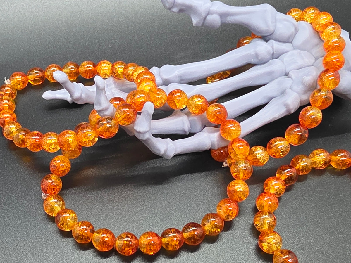 Vintage Czech Glass Stretch Bracelet 8mm Fire Crackle