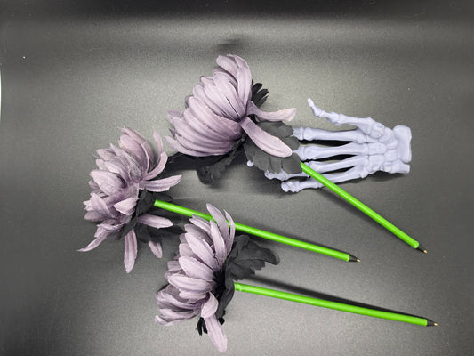 Large Grey Chrysanthemum Flower Ink Pen Writting Wedding