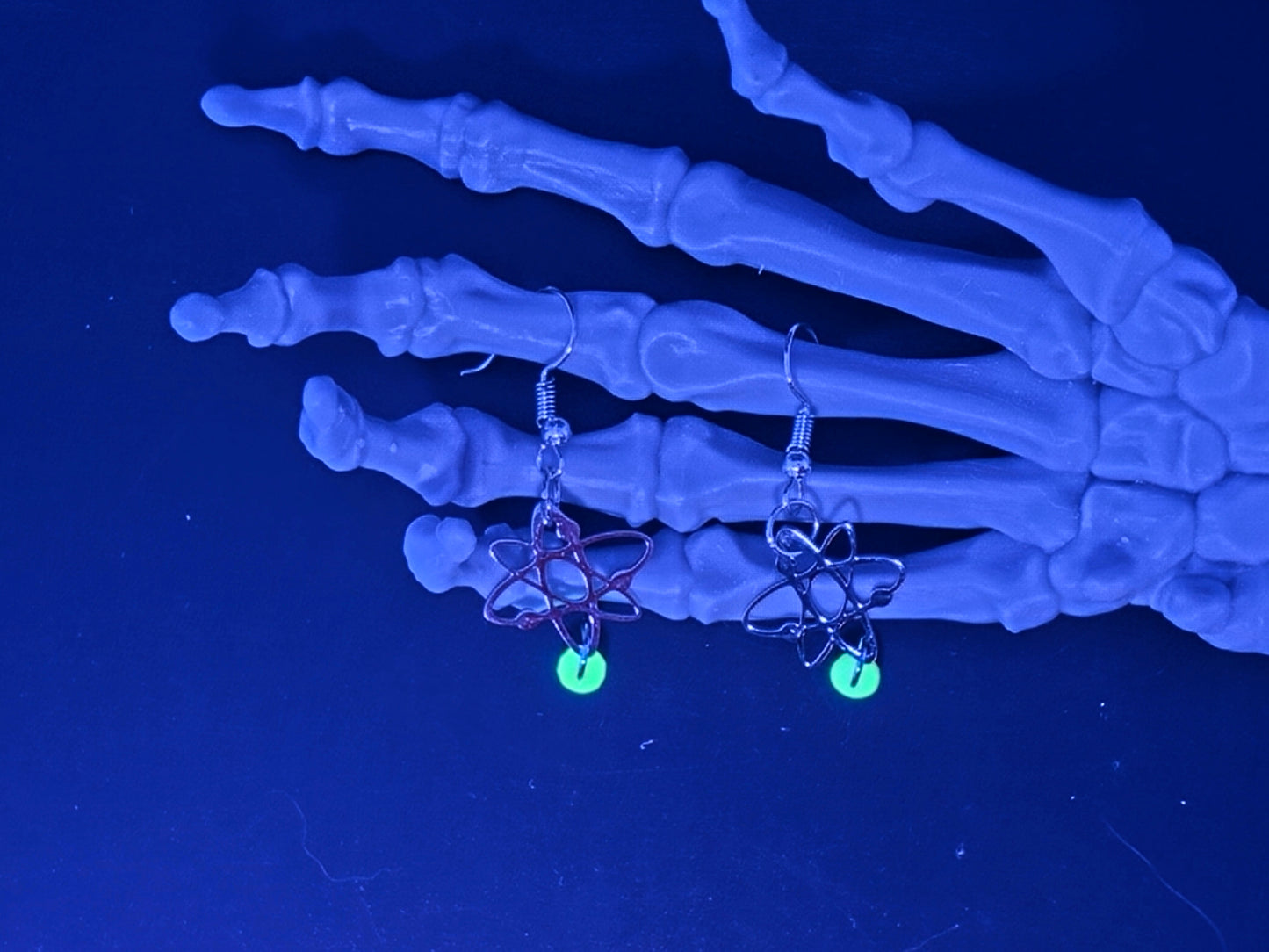 Dainty Atomic Uranium Glass Drop Earrings