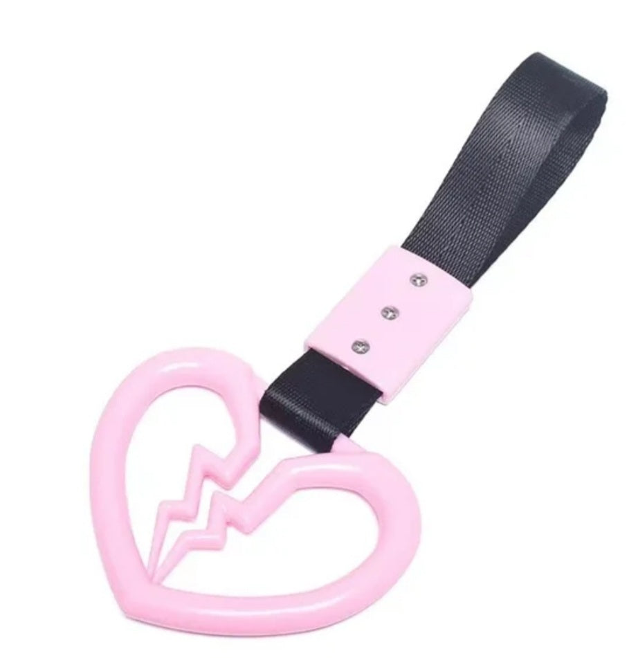 JDM Style Strap Tow Hook Handle Broken Heart Shape Plastic Car Decoration