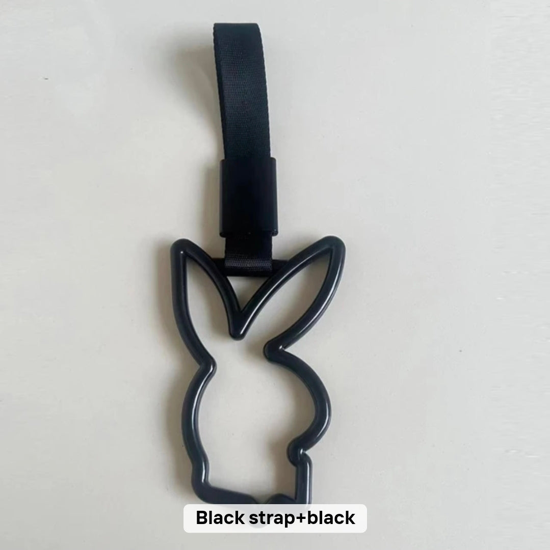 JDM Style Strap Tow Hook Handle Bunny Shape Plastic Car Decoration