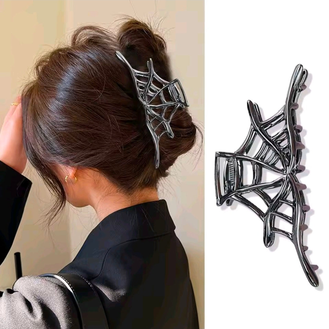Metal Claw Hair Clip Spiderweb