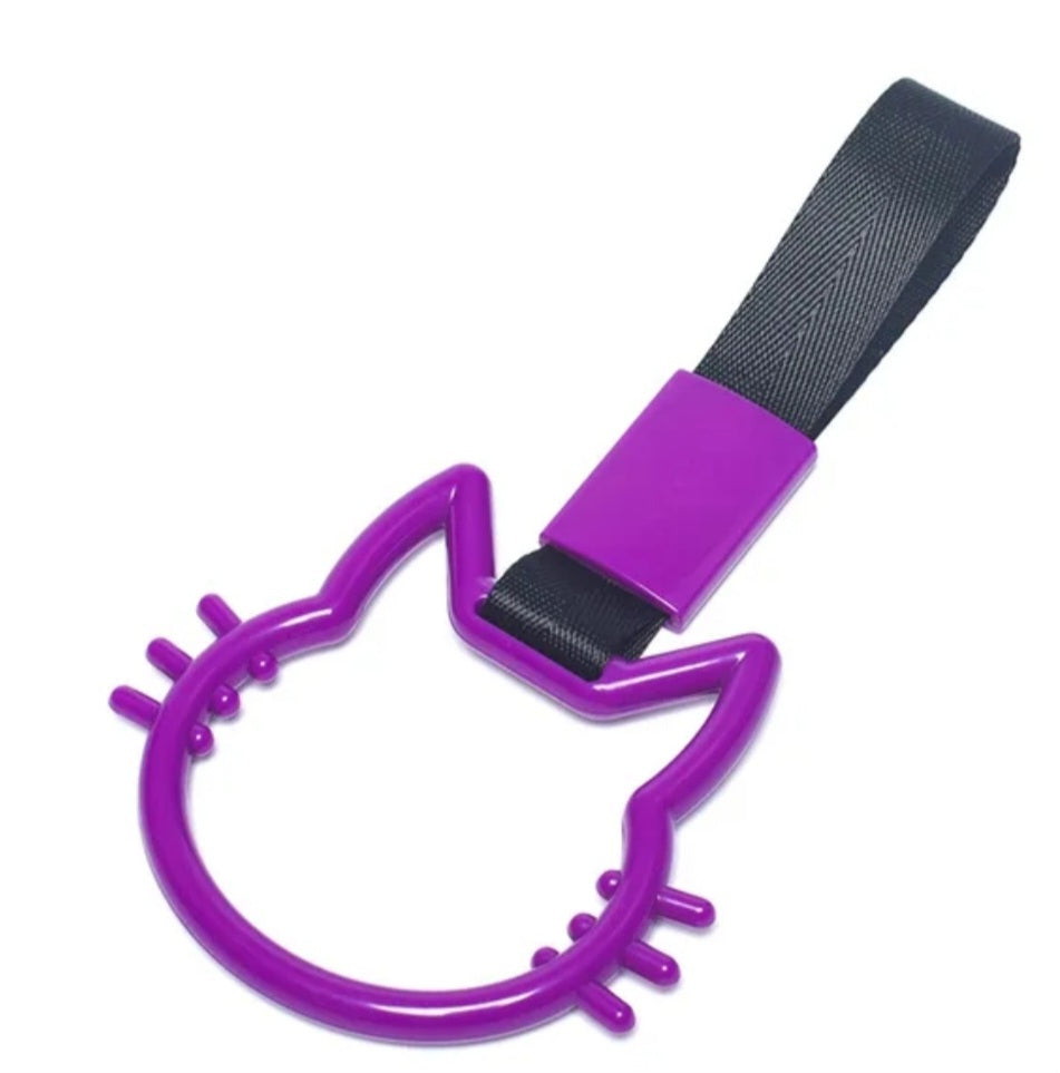 JDM Style Strap Tow Hook Handle Cat Shape Plastic Car Decoration