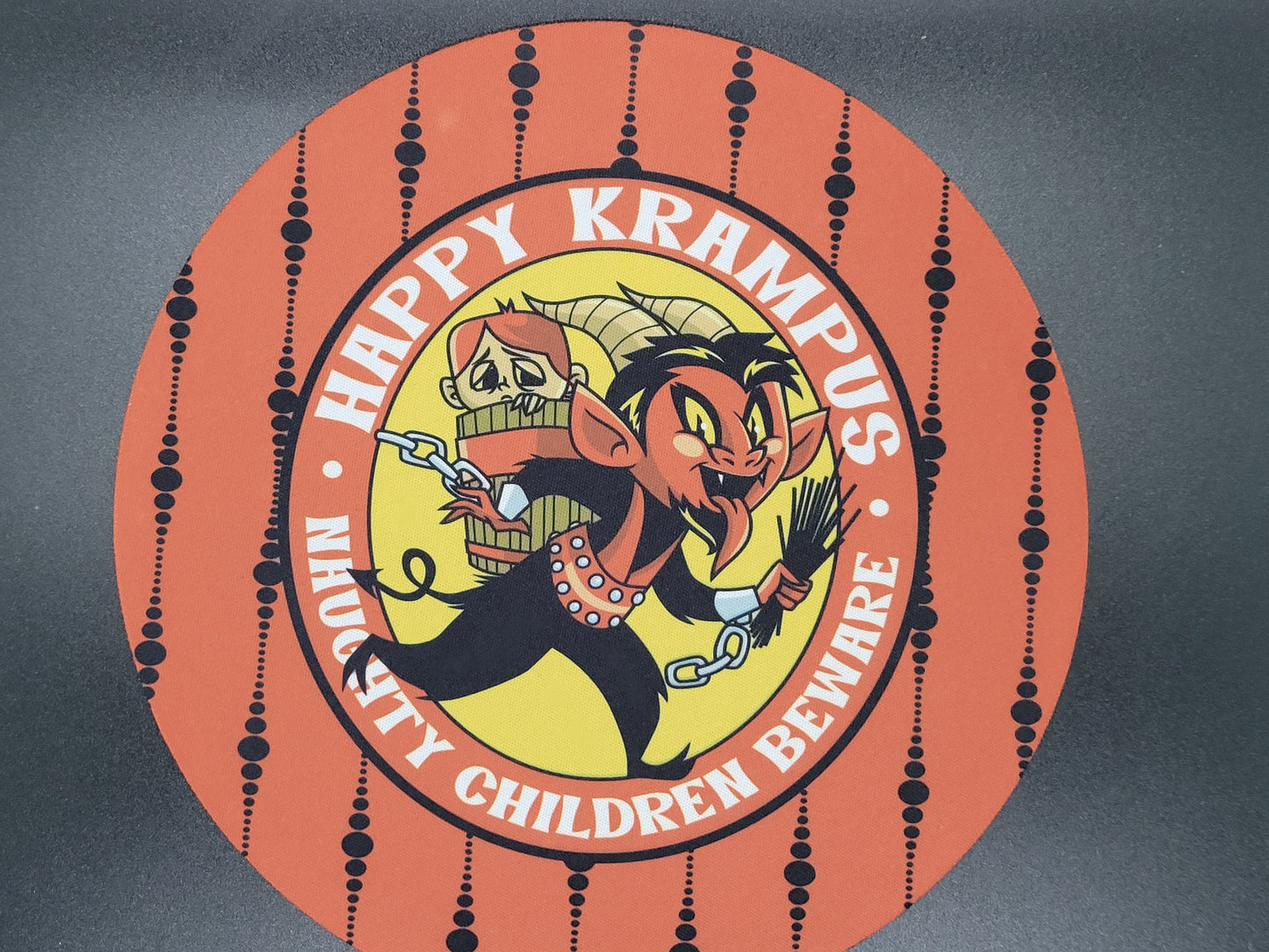 Krampus Red Neoprene Mouse Pad