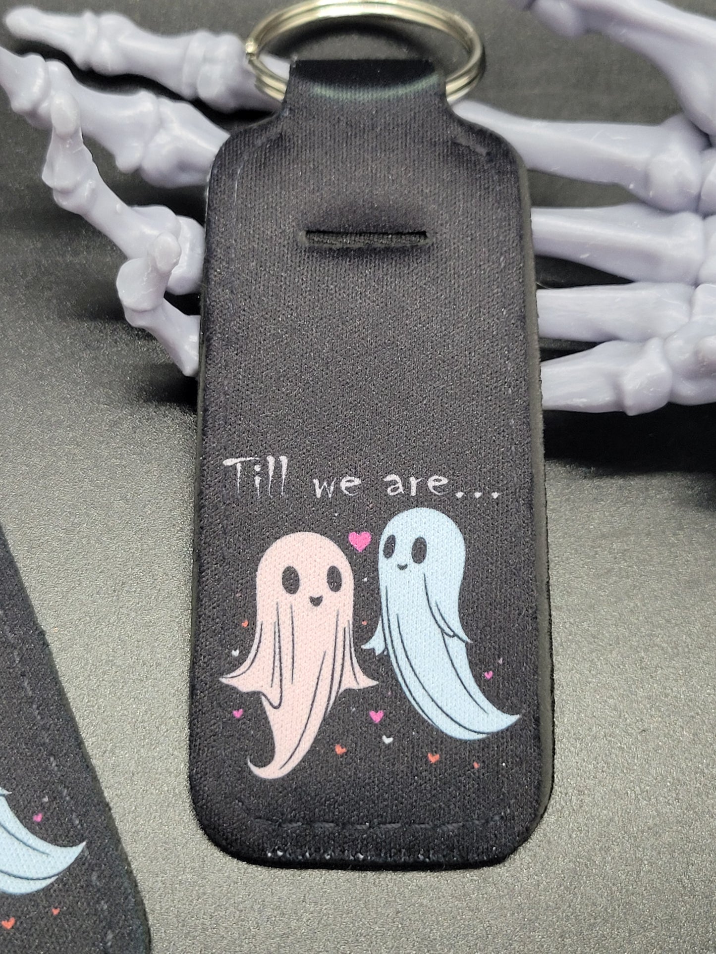 Till Ghosts Chapstick Lip Balm Holder Key Chain Valloween