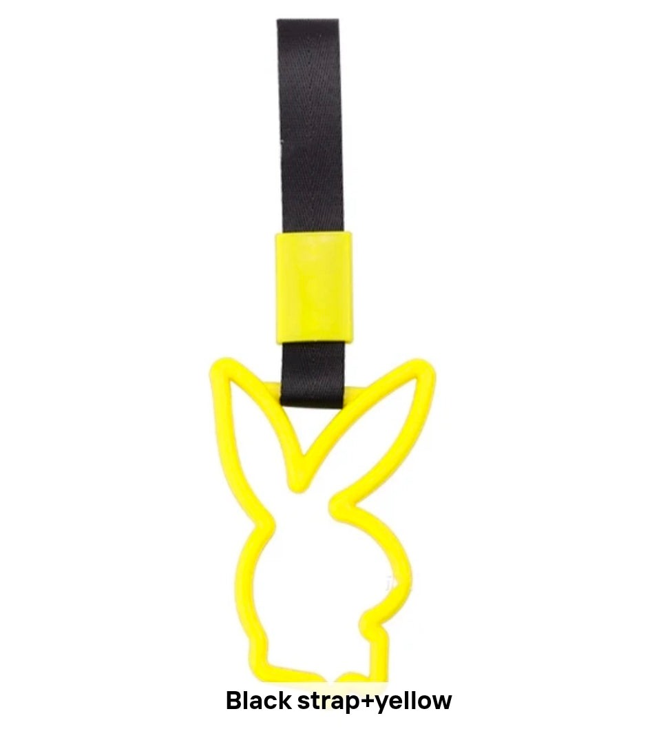 JDM Style Strap Tow Hook Handle Bunny Shape Plastic Car Decoration