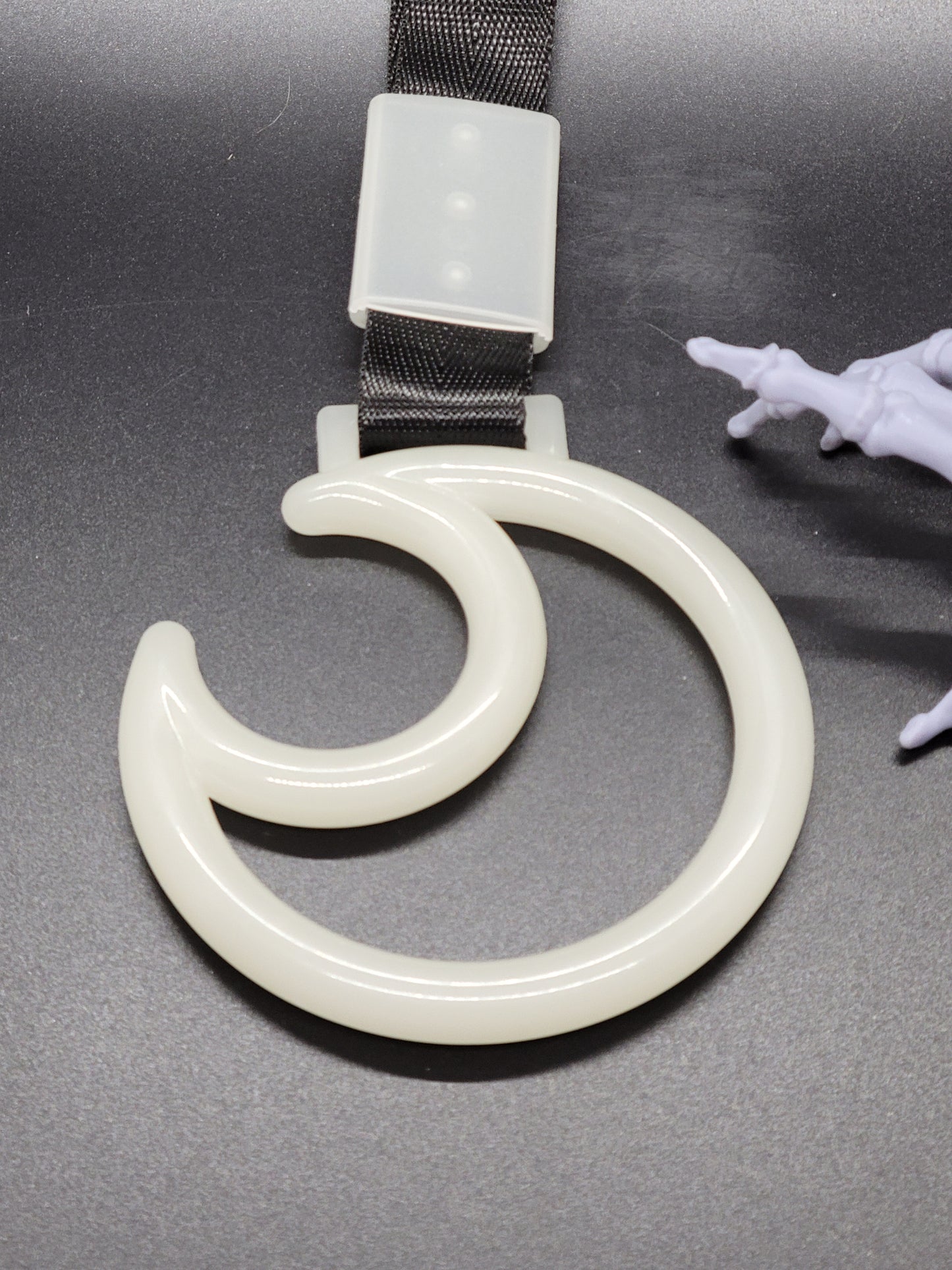 JDM Style Strap Tow Hook Handle Moon Shape Plastic Car Decoration