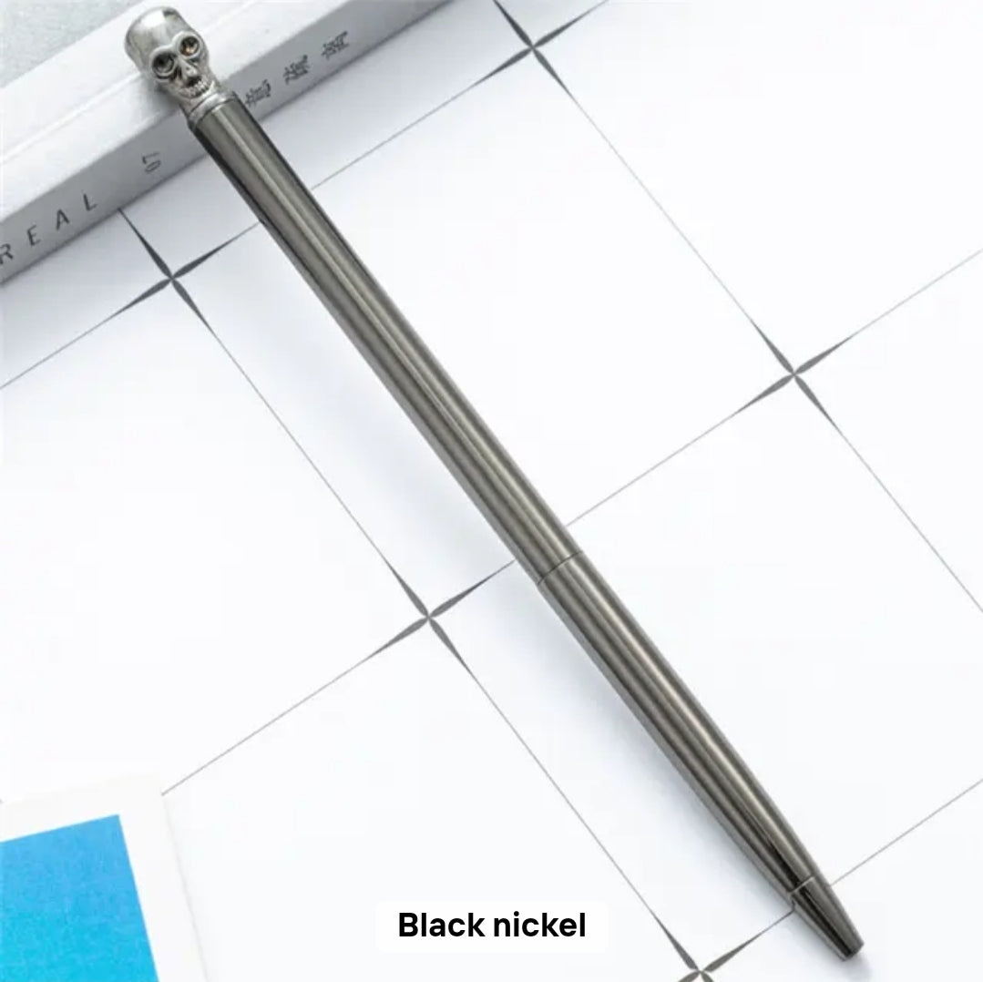 Skull Top Metal Pen Black Ink