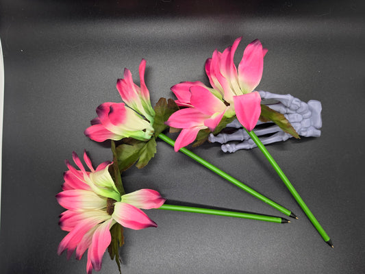 Large Pink Aster Flower Ink Pen Writting Wedding