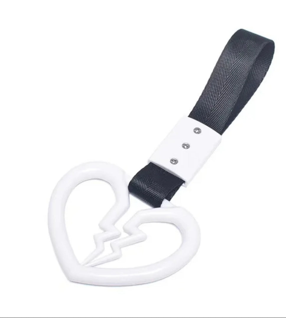 JDM Style Strap Tow Hook Handle Broken Heart Shape Plastic Car Decoration