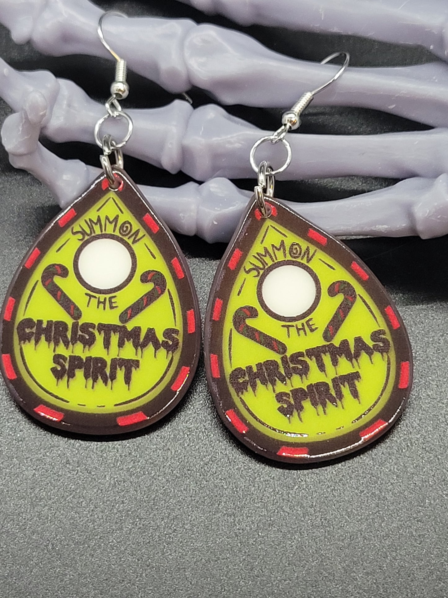 Summon the Christmas Spirit Planchette Acrylic Earrings
