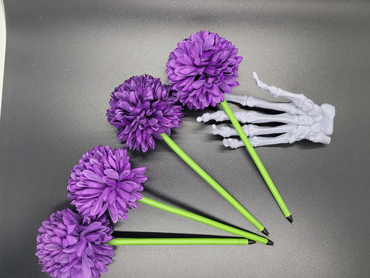 Purple Dahlia Chrysanthemum Flower Ink Pen Writting Wedding