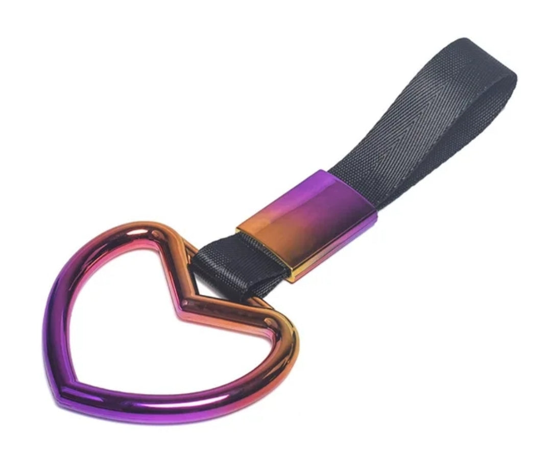 JDM Style Strap Tow Hook Handle Heart Shape Plastic Car Decoration