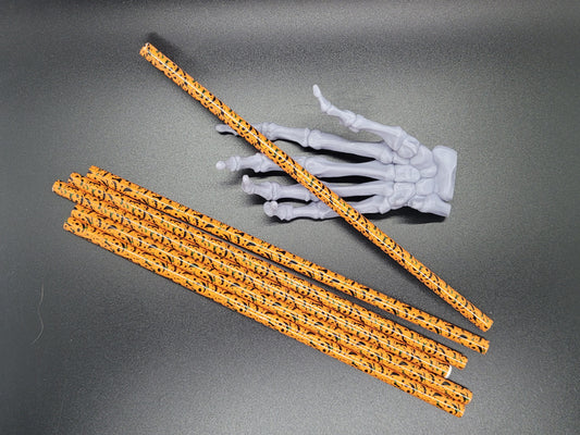 Orange Pumpkins 9 in Reusable Plastic Tumbler Straw