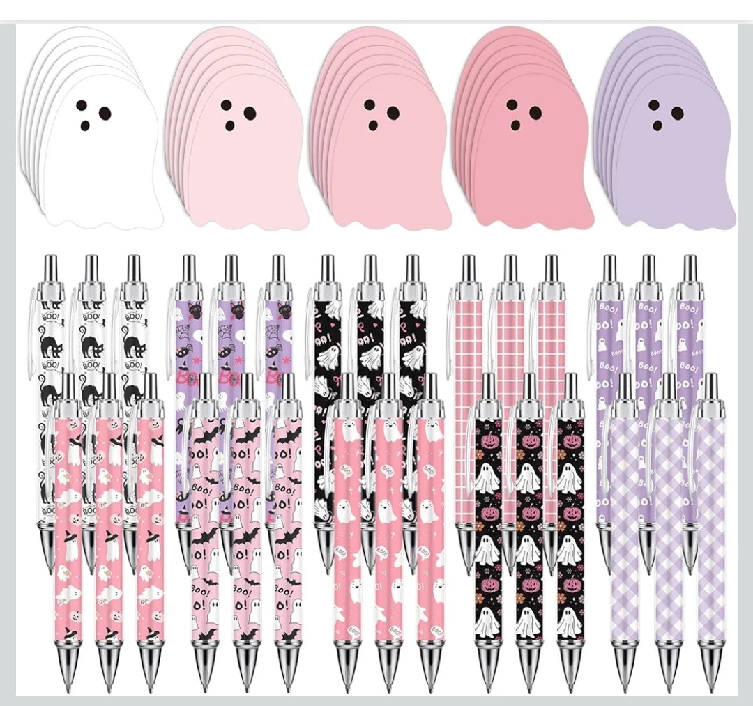 Cute Ghost Notepad and Pen Set