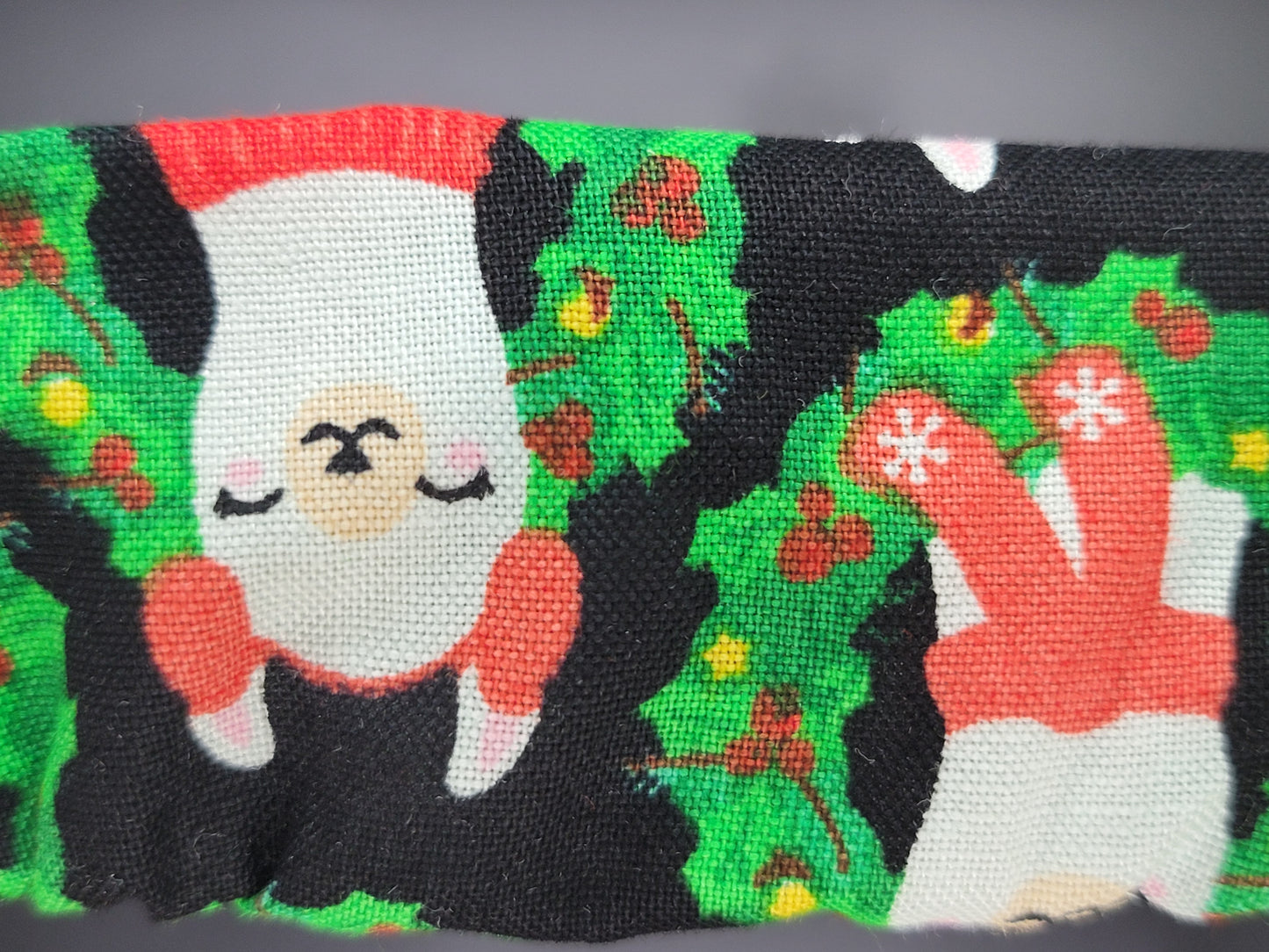 Christmas Llama Themed 100% Cotton and Elastic Hair Tie Scrunchie