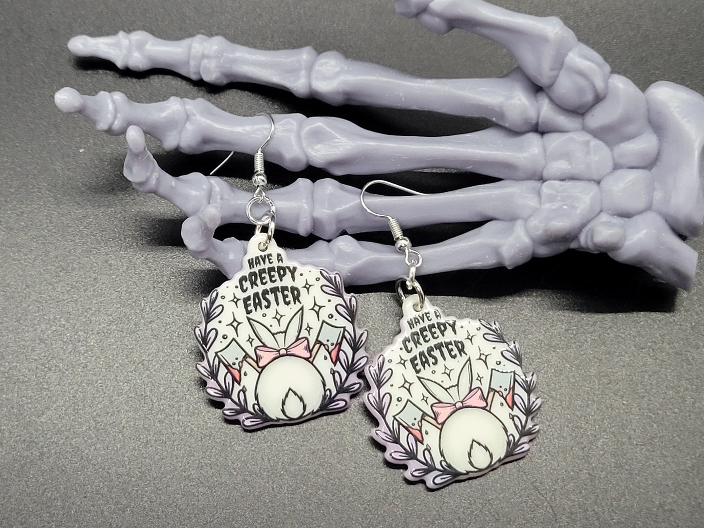 Creepy Bunny Resin Earrings Necklace Creepster