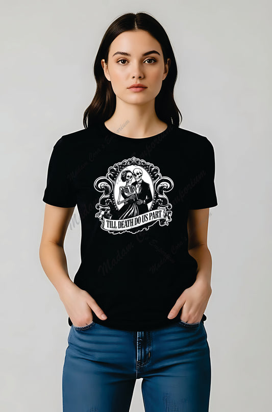 Till Death Romantic Skeletons Valloween Apparel Tee Shirt Hoodie